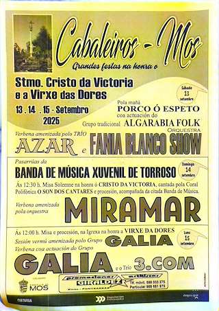 Fechas, información, programa, cartel, imágenes, mapa y ubicación de Santísimo Cristo da Victoria e Virxe das Dores de Cabaleiros  en  Mos