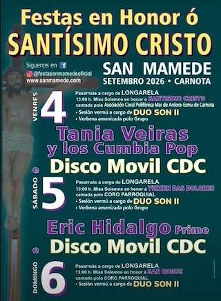 Fechas, información, programa, cartel, imágenes, mapa y ubicación de Santísimo Cristo de San Mamede (2026) en Carnota