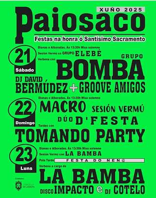 Fechas, información, programa, cartel, imágenes, mapa y ubicación de Santísimo Sacramento de Paiosaco  en  A Laracha