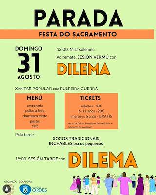 Fechas, información, programa, cartel, imágenes, mapa y ubicación de Santísimo Sacramento de Parada  en  Ordes