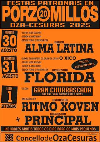 Fechas, información, programa, cartel, imágenes, mapa y ubicación de Santísimo Sacramento de Porzomillos  en  Oza Cesuras