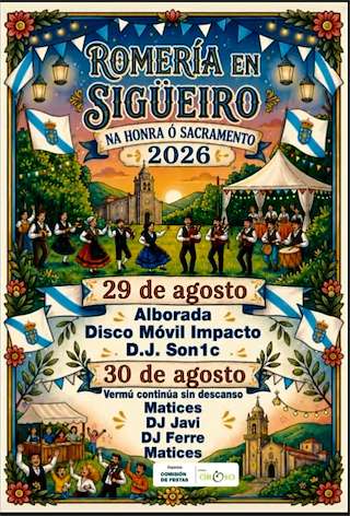 Fechas, información, programa, cartel, imágenes, mapa y ubicación de Santísimo Sacramento de Sigüeiro (2026)  en  Oroso