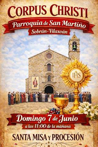 Fechas, información, programa, cartel, imágenes, mapa y ubicación de Santísimo Sacramento de Sobrán (2026)  en  Vilagarcía de Arousa