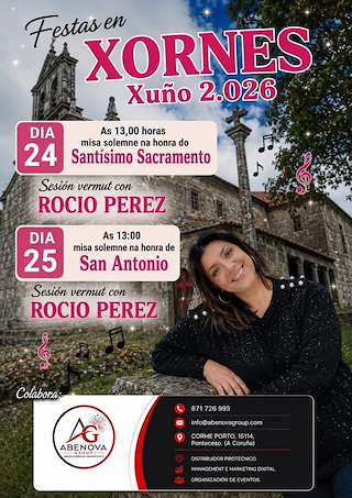Fechas, información, programa, cartel, imágenes, mapa y ubicación de Santísimo Sacramento e San Antonio de Xornes (2026)  en  Ponteceso