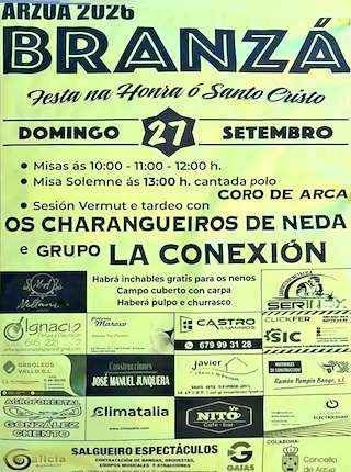 Fechas, información, programa, cartel, imágenes, mapa y ubicación de Santo Cristo de Branzá (2026) en Arzúa
