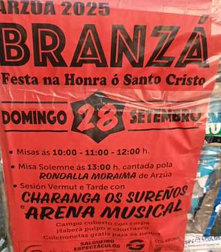Fechas, información, programa, cartel, imágenes, mapa y ubicación de Santo Cristo de Branzá (2025)  en  Arzúa