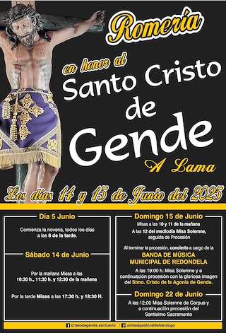 Fechas, información, programa, cartel, imágenes, mapa y ubicación de Santo Cristo de Gende  en  A Lama
