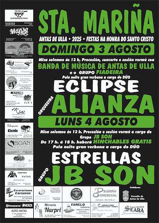 Fechas, información, programa, cartel, imágenes, mapa y ubicación de Santo Cristo de Santa Mariña  en  Antas de Ulla