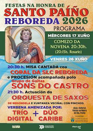 Fechas, información, programa, cartel, imágenes, mapa y ubicación de Santo Paíño de Reboreda (2026) en Redondela