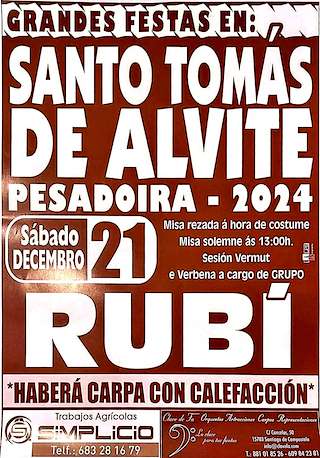 Fechas, información, programa, cartel, imágenes, mapa y ubicación de Santo Tomás de Pasadoira  en  Negreira