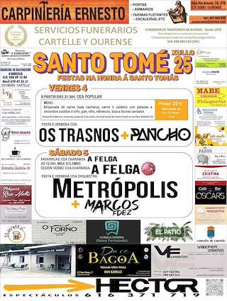 Fechas, información, programa, cartel, imágenes, mapa y ubicación de Santo Tomás de Santo Tomé  en  Cartelle