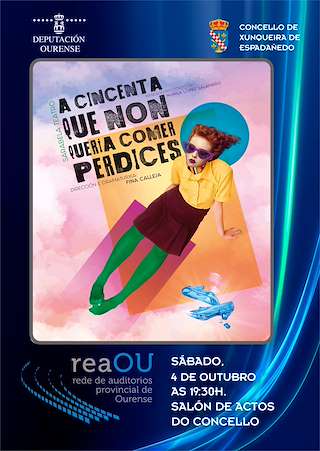 Fechas, información, programa, cartel, imágenes, mapa y ubicación de Sarabela Teatro - A Cincenta Que Non Quería Comer Perdices (2025)  en  Xunqueira de Espadanedo