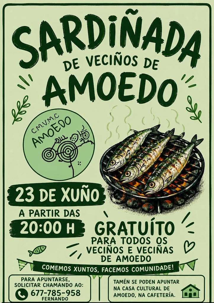 Sardiñada de Amoedo en Pazos de Borbén