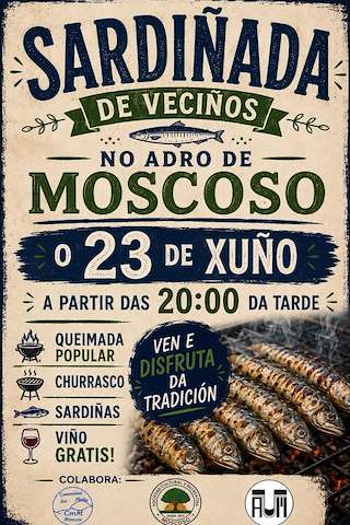 Fechas, información, programa, cartel, imágenes, mapa y ubicación de Sardiñada de Moscoso (2026)  en  Pazos de Borbén