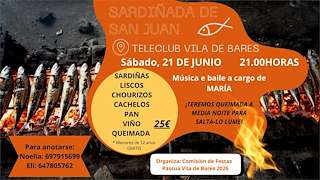 Fechas, información, programa, cartel, imágenes, mapa y ubicación de Sardiñada de San Juan de Vila de Bares  en  Mañón
