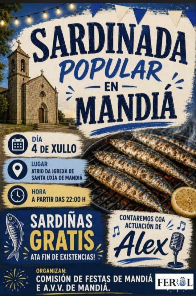Sardiñada Popular de Mandiá (2026) en Ferrol