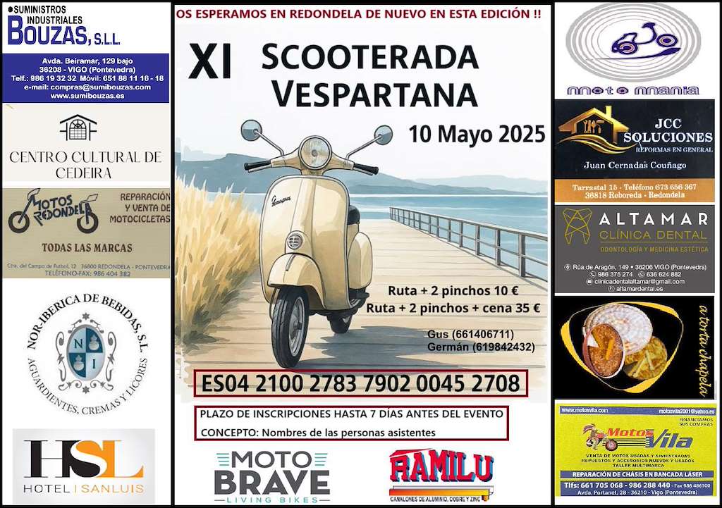 XI Scooterada Vespartana (2025) en Redondela