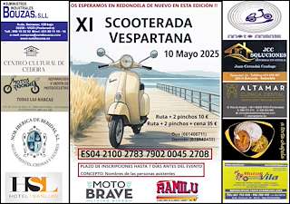 Fechas, información, programa, cartel, imágenes, mapa y ubicación de XI Scooterada Vespartana  en  Redondela