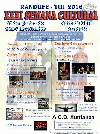 XXXVIII Semana Cultural de Randufe (2026) en Tui