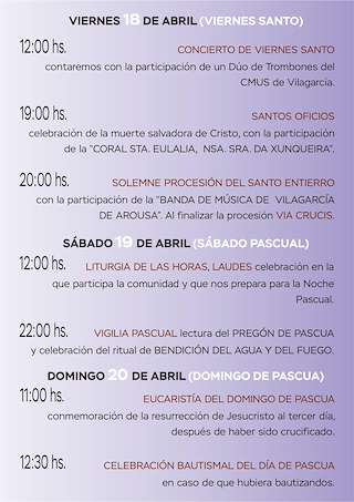 Semana Santa (2026) en Vilagarcía de Arousa