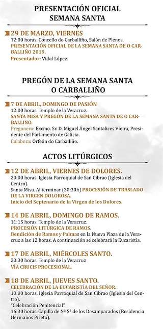 Semana Santa  (2026) en O Carballiño