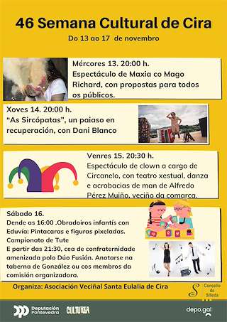 Fechas, información, programa, cartel, imágenes, mapa y ubicación de XLVI Semana Cultural de Cira  en  Silleda