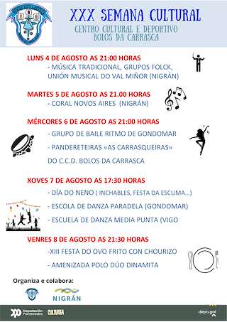 Fechas, información, programa, cartel, imágenes, mapa y ubicación de XXX Semana Cultural de Parada  en  Nigrán