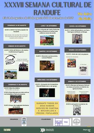 Fechas, información, programa, cartel, imágenes, mapa y ubicación de XXXVII Semana Cultural de Randufe  en  Tui