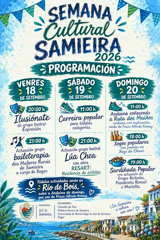 Fechas, información, programa, cartel, imágenes, mapa y ubicación de Semana Cultural de Samieira (2026)  en  Poio