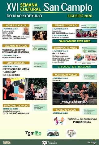 Fechas, información, programa, cartel, imágenes, mapa y ubicación de XVI Semana Cultural de San Campio de Figueiró (2026)  en  Tomiño