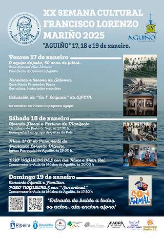 Fechas, información, programa, cartel, imágenes, mapa y ubicación de XX Semana Cultural Francisco Lorenzo Mariño  en  Ribeira