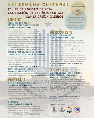 Fechas, información, programa, cartel, imágenes, mapa y ubicación de XLI Semana Cultural (2026)  en  Oleiros