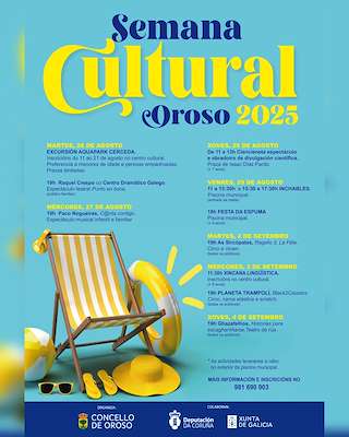 Fechas, información, programa, cartel, imágenes, mapa y ubicación de Semana Cultural   en  Oroso