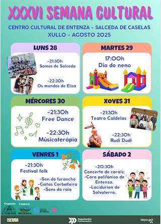 Fechas, información, programa, cartel, imágenes, mapa y ubicación de XXXVI Semana Cultural  en  Salceda de Caselas