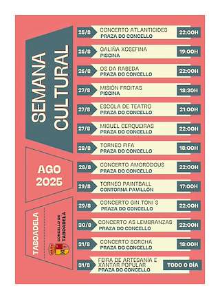 Fechas, información, programa, cartel, imágenes, mapa y ubicación de VI Semana Cultural   en  Taboadela