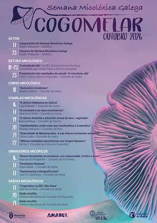 Fechas, información, programa, cartel, imágenes, mapa y ubicación de Semana Micolóxica Galega Cogomelar (2026)  en  Vedra
