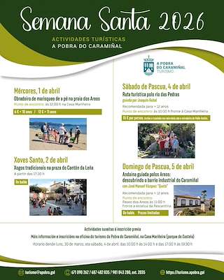 Fechas, información, programa, cartel, imágenes, mapa y ubicación de Semana Santa Cultura (2026)  en  A Pobra do Caramiñal