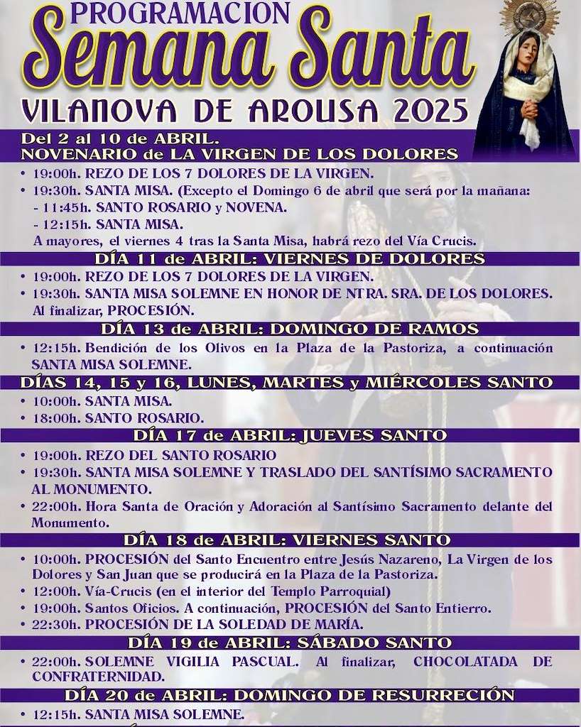 Semana Santa (2025) en Vilanova de Arousa