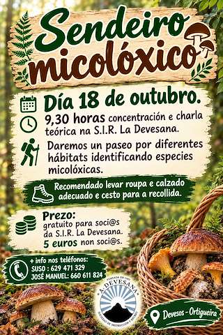 Fechas, información, programa, cartel, imágenes, mapa y ubicación de Sendeiro Micolóxico (2026)  en  Ortigueira
