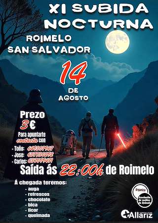 Fechas, información, programa, cartel, imágenes, mapa y ubicación de XI Subida Nocturna Roimelo - San Salvador  en  Allariz