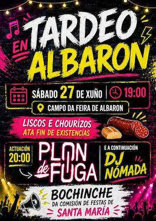 Fechas, información, programa, cartel, imágenes, mapa y ubicación de Tardeo de Albaron (2026) en Neda