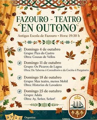 Fechas, información, programa, cartel, imágenes, mapa y ubicación de Teatro en Outono de Fazouro (2026)  en  Foz