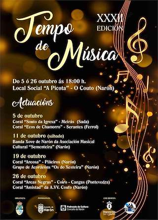 Fechas, información, programa, cartel, imágenes, mapa y ubicación de XXXII Tempo de Música (2025)  en  Narón