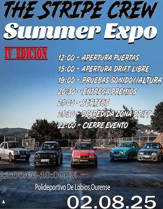 Fechas, información, programa, cartel, imágenes, mapa y ubicación de IV The Stripe Crew - Summer Expo  en  Lobios