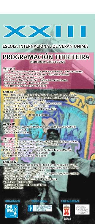 Fechas, información, programa, cartel, imágenes, mapa y ubicación de Titiriteira  en  Mondoñedo