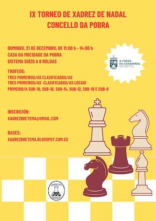 Fechas, información, programa, cartel, imágenes, mapa y ubicación de IX Torneo de Ajedrez de Navidad (2025)  en  A Pobra do Caramiñal
