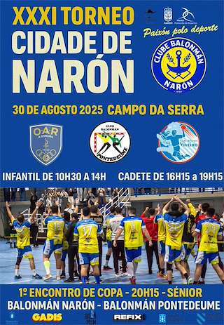 Fechas, información, programa, cartel, imágenes, mapa y ubicación de XXXI Torneo de Balonmán Cidade de Narón