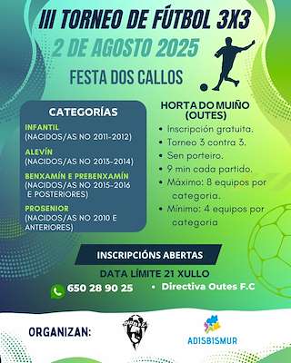 Fechas, información, programa, cartel, imágenes, mapa y ubicación de Torneo de Fútbol 3X3  en  Outes