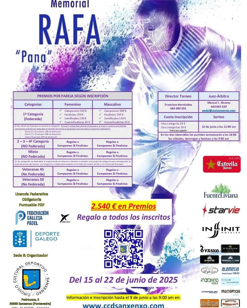 Torneo de Pádel Memorial Rafa Pana (2025) en Sanxenxo