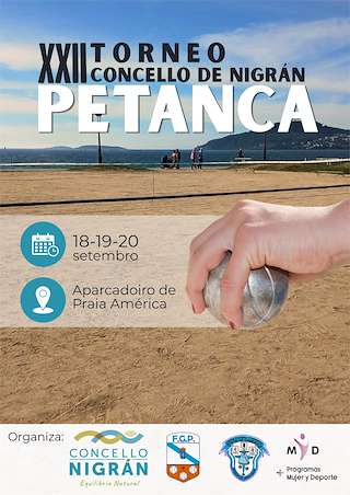 Fechas, información, programa, cartel, imágenes, mapa y ubicación de XXII Torneo de Petanca (2026) en Nigrán